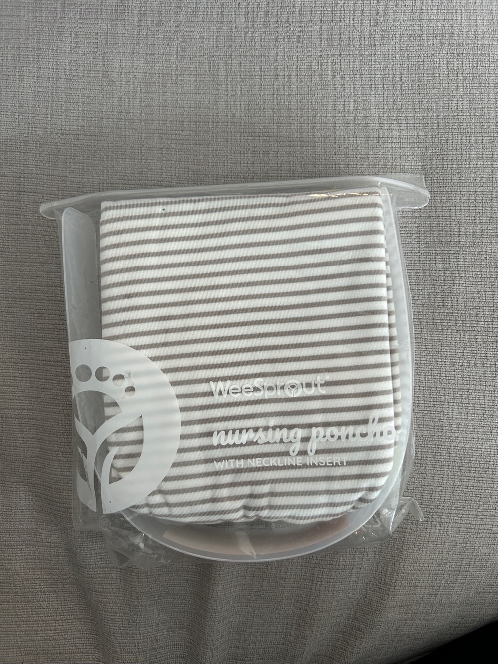 NWT - WeeSprout Nursing Poncho - Taupe & White Striped